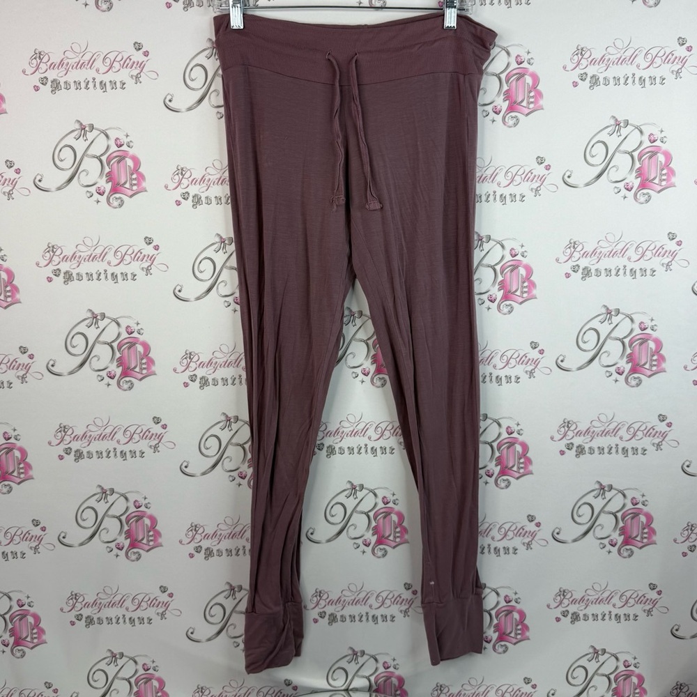 Paper label pants bottoms pink brown beige Mauve Drawstring Lounge Pants